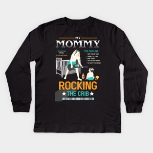 mothers day mommy rocking the crib retro 05 Kids Long Sleeve T-Shirt